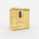 image 1 of 9 x 4 Feet Pent Shed - Double Door With Windows - Wood - L118 x W276 x H201 cm Brown