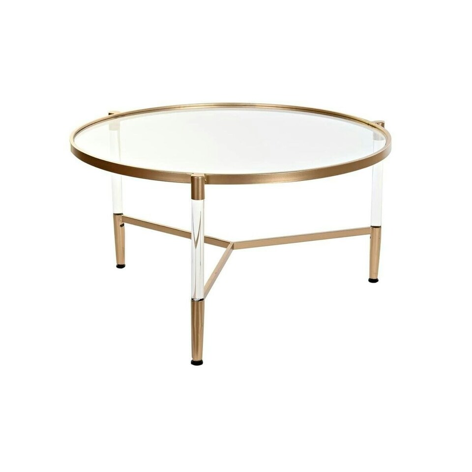 image 1 of Centre Table DKD Home Decor Glamour Transparent Golden Acrylic Metal 87 x 87 x 50 cm N/A