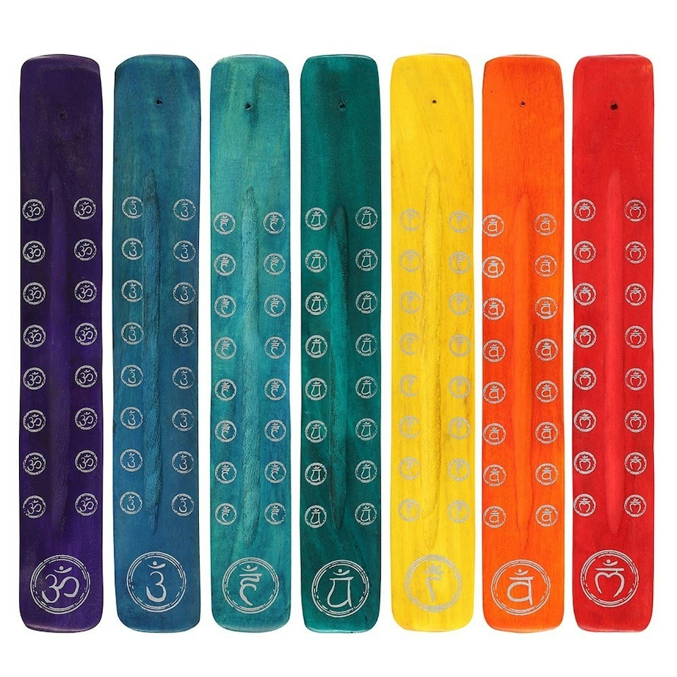 image 1 of Pack of 4 Chakra Incense Stick Holders