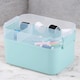 image 5 of Portable Sewing Accessories Box Kit 2 Layer Storage Organiser Trays Carry Handle | Multi | Mint Green