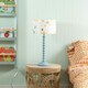 image 2 of ValueLights Bobbles Powder Blue Bobbin Table Lamp with Bumble Bee Shade