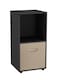 image 1 of 2-Cube Shelving Unit With Inserts | Black | Black & Beige | 1