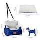 image 3 of Skylos Dog Car Seat Bed Pet Booster Travel Carrier with Safety Leash | Blue | Blue | 1