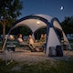 image 8 of Outsunny Outdoor Gazebo Event Dome Shelter Party Tent for Garden Cream and Blue