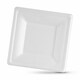 image 2 of Plate set Algon Disposable White Sugar Cane Squared 20 cm (24 Units) N/A