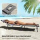 image 6 of Outsunny Folding Sun Lounger with Face Hole, 4-Position Adjustable Backrest Garden Recliner Chair Sunbed, Outdoor Lounge Chair with 600 D Oxford Cloth Seat, Pillow for Beach | Grey