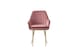image 2 of MOF Set of 4 Dining chair Armchair with Armrest & Backrest Upholstered seat with Metal legs T05 | Pink