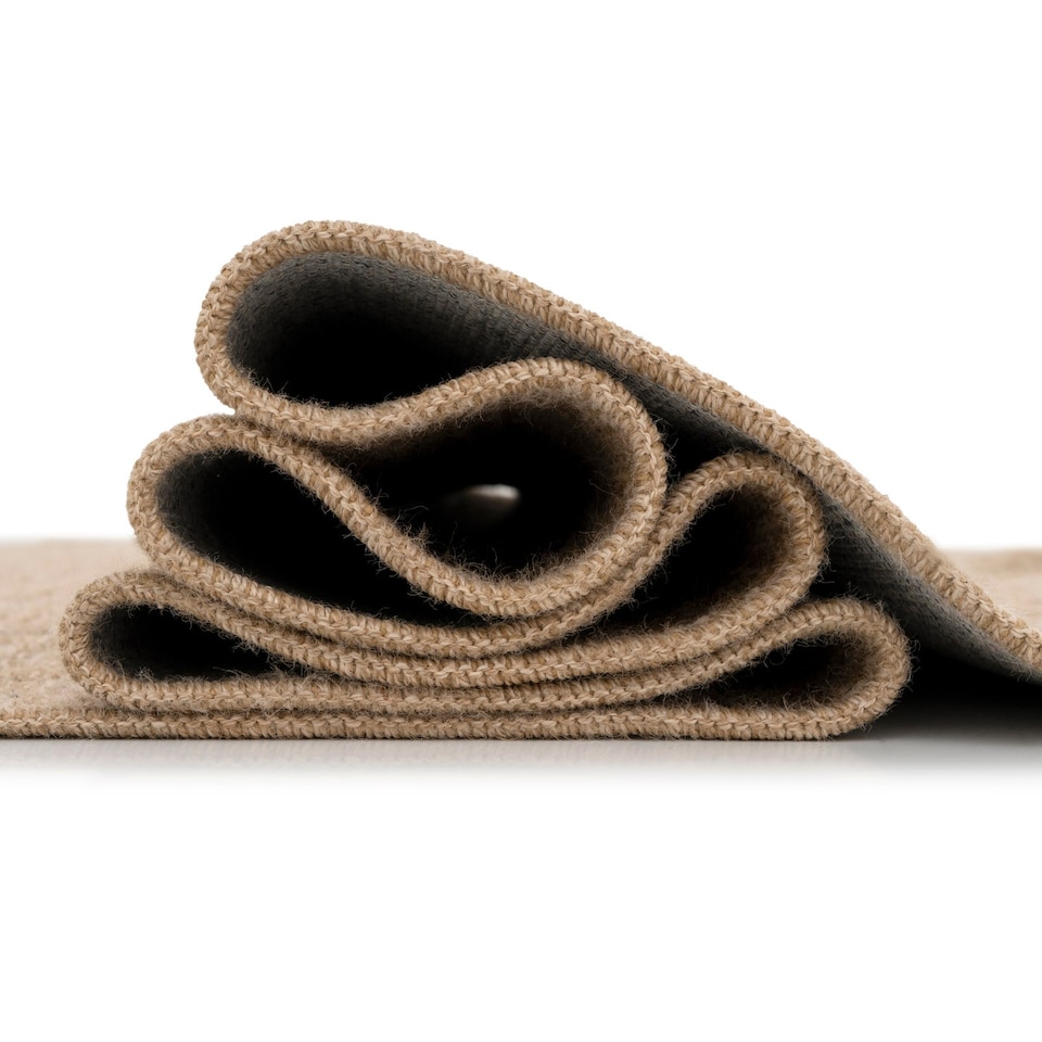 image 1 of KUKOON Kai Hardwearing Washable Jute-Effect Runner – Natural Brown Hallway Matv 80cm x 300cm