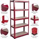 image 6 of Home Vida 5 Tier Large Heavy Duty Garage Shelves Adjustable Steel Shelving Storage Units - Red - Holds Upto 875kg Per Bay - 4 Bays