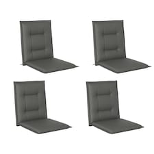 Outsunny Set of 4 Garden Chair Cushions, Outdoor Seat Pads, Charcoal Grey 