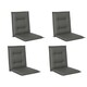 image 1 of Outsunny Set of 4 Garden Chair Cushions, Outdoor Seat Pads, Charcoal Grey 