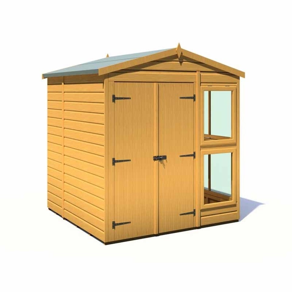 image 1 of Sun Hut 6 x 6 Feet Potting Shed - L182 x W200.9 x H214.6 cm Brown