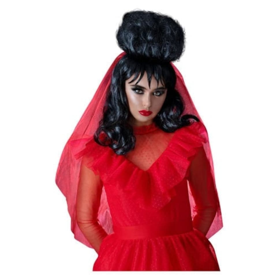 image 1 of Lydia Deetz Beetlejuice Black Updo Wig Black