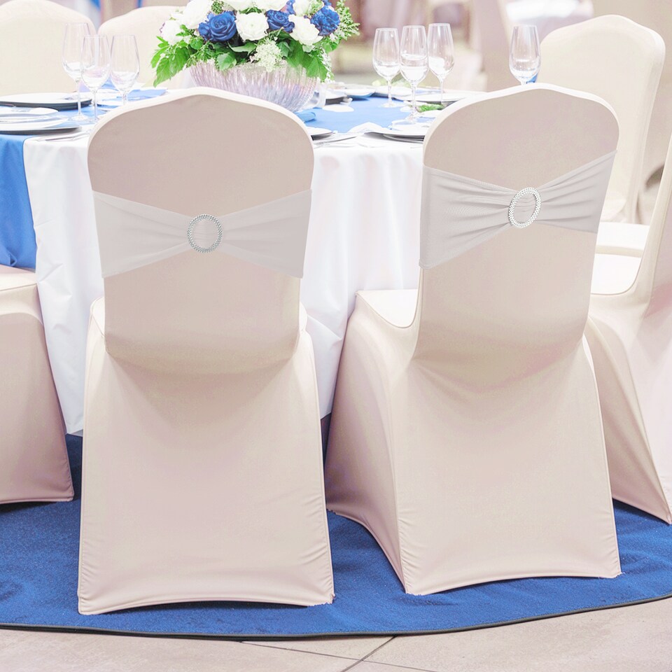 image 1 of 13"x5" Spandex Chair Bands with Slider Buckle, Elastic Chair Sash - 1pc