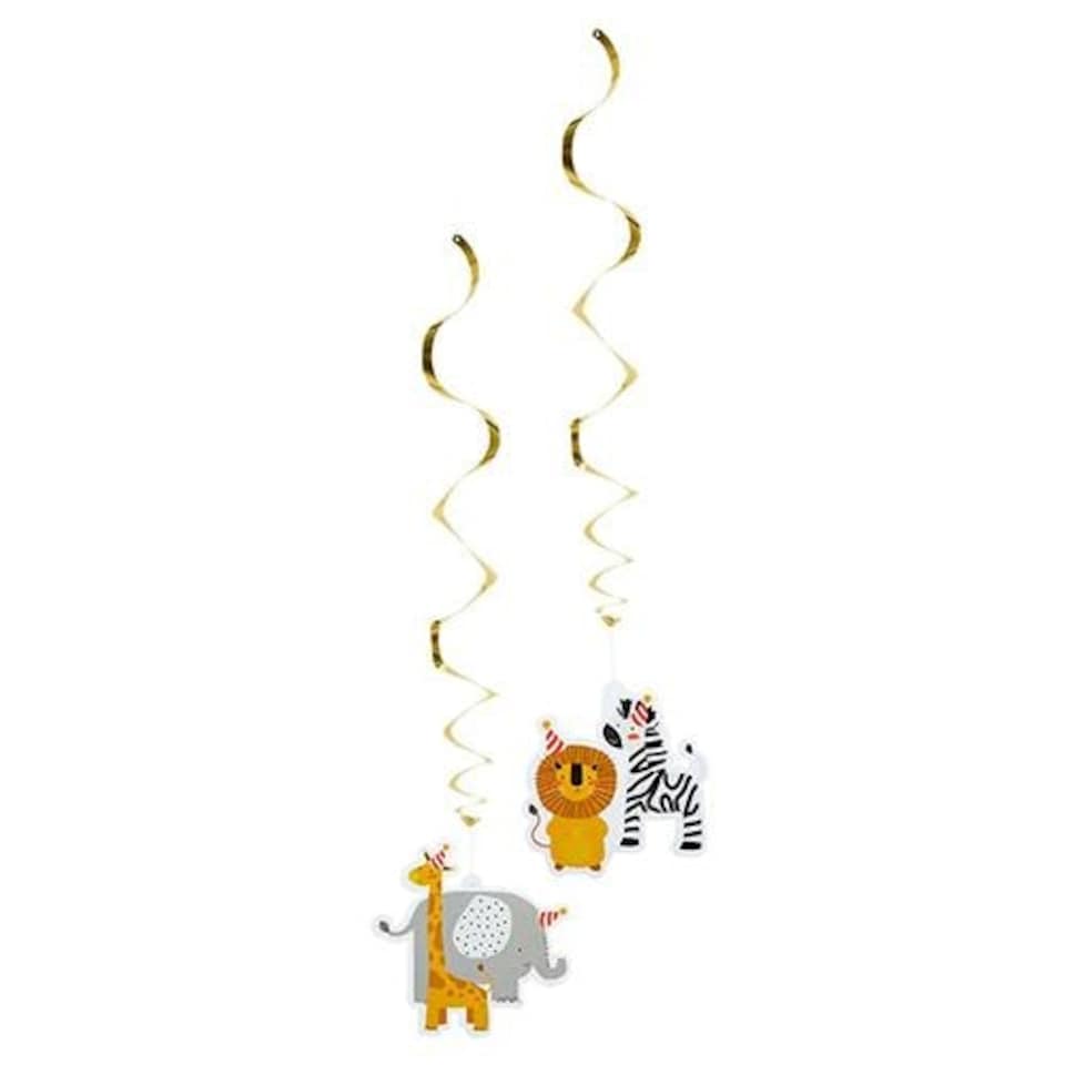 image 1 of Safari Animals Swirl Hanging Decorations - Pack of 2