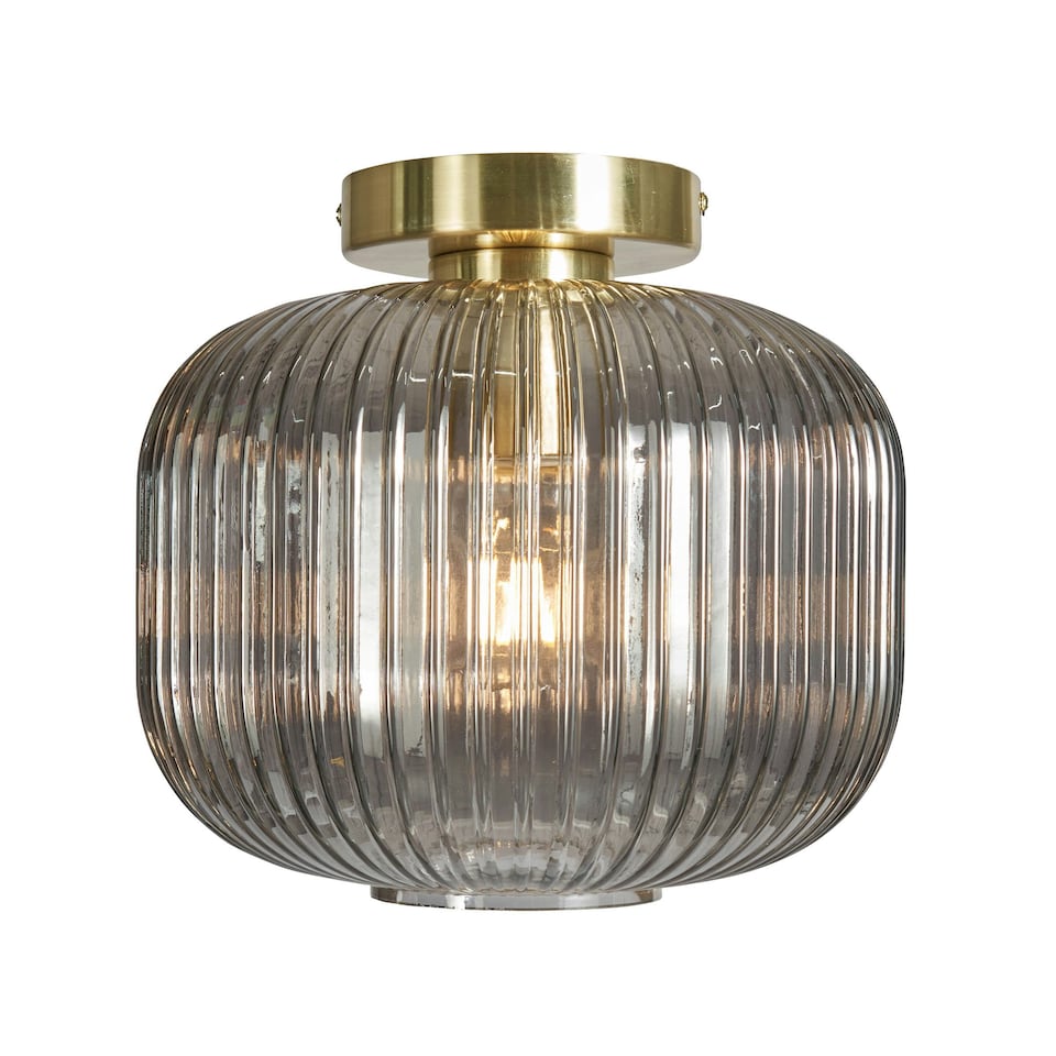 image 1 of BHS Lyna 1 Light Flush Ceiling Light, Satin Brass