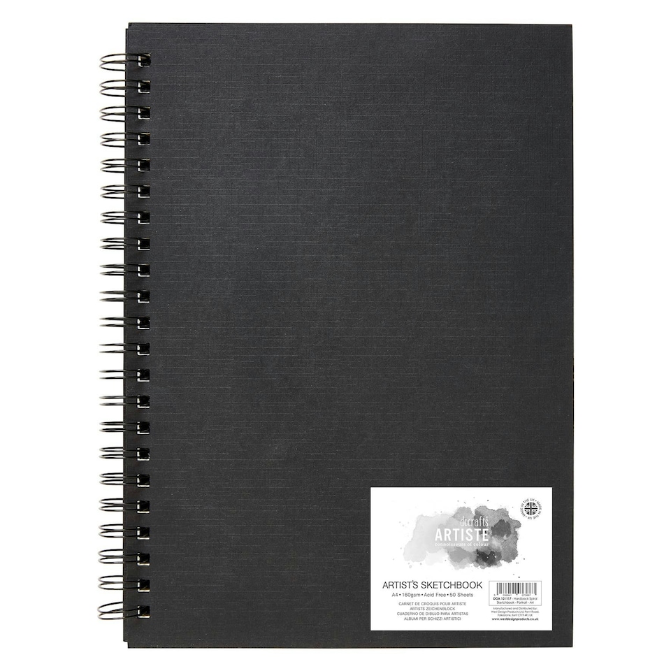 Artiste Hardback Sketchbook Portrait Wiro, White, A4, 160gsm 50 Sheets