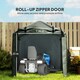 image 6 of Outsunny Garden Tool Storage Shed with Roll-up Zipper Door, Dark Grey Grey