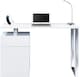 image 2 of Centurion Supports CALISTA Gloss White with Brushed Steel Legs 3-Drawer Contemporary Home Office Computer Desk | White | White | 1
