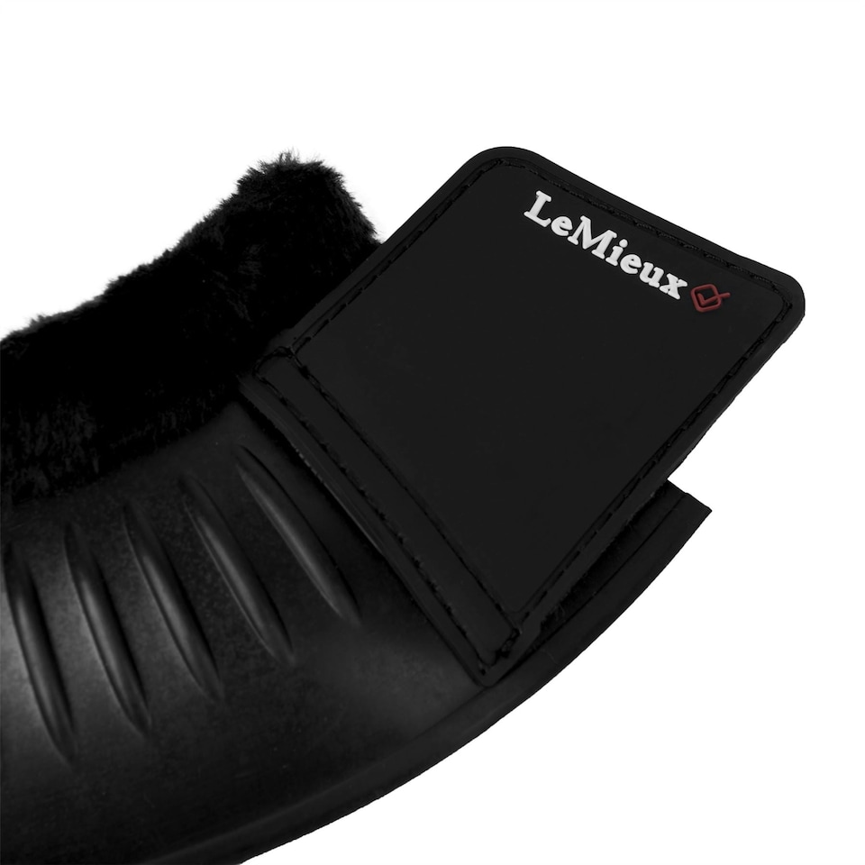 image 1 of LeMieux Rubber Bell Boots with Fleece Black | Large
