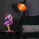 image 3 of 43cm Light up Neon Effect Flamingo with Santa Hat on Base with Multi-Coloured LEDs
