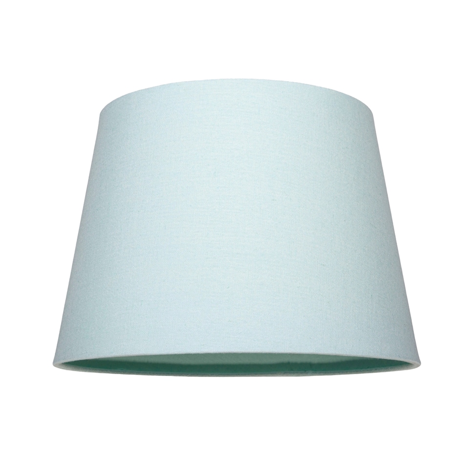 image 1 of Traditional 8 Inch Duck Egg Linen Drum Table-Pendant Lamp Shade 40w Maximum | Blue