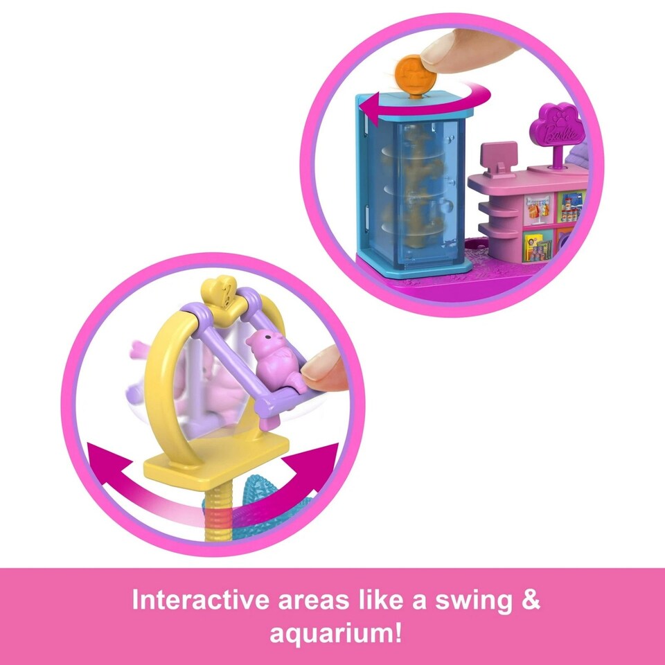 image 1 of Barbie Mini Land Doll Playset Pet Store