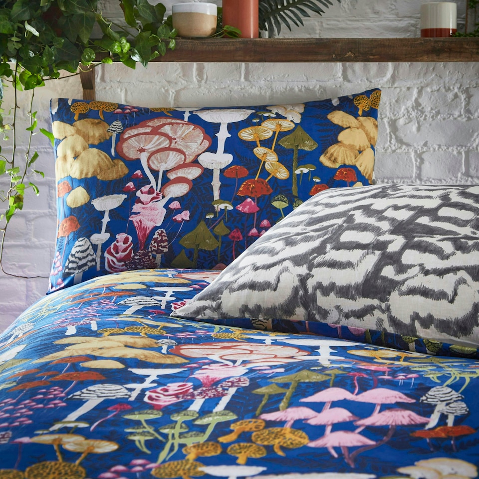 image 1 of furn. Amanita Abstract Mushroom Double Duvet Cover Set