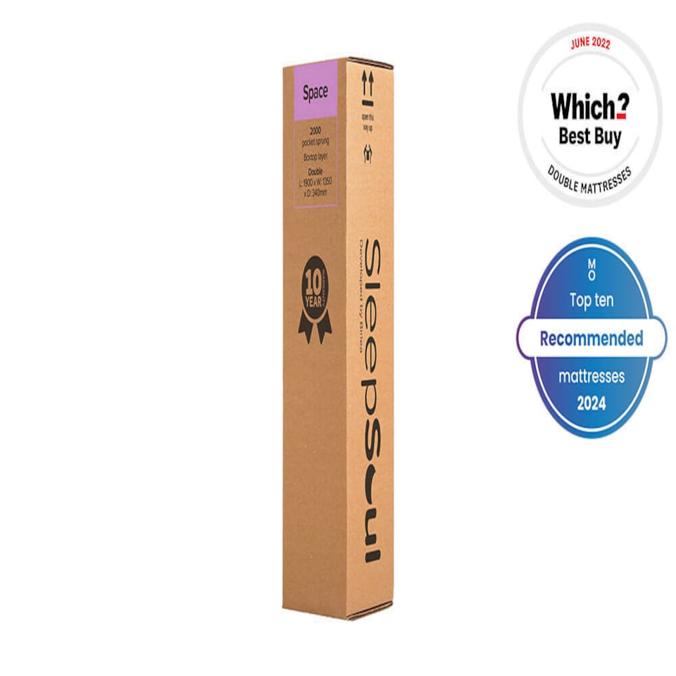 image 1 of SleepSoul Space 2000 Pocket Memory Pillow Top Mattress Double | White | 1