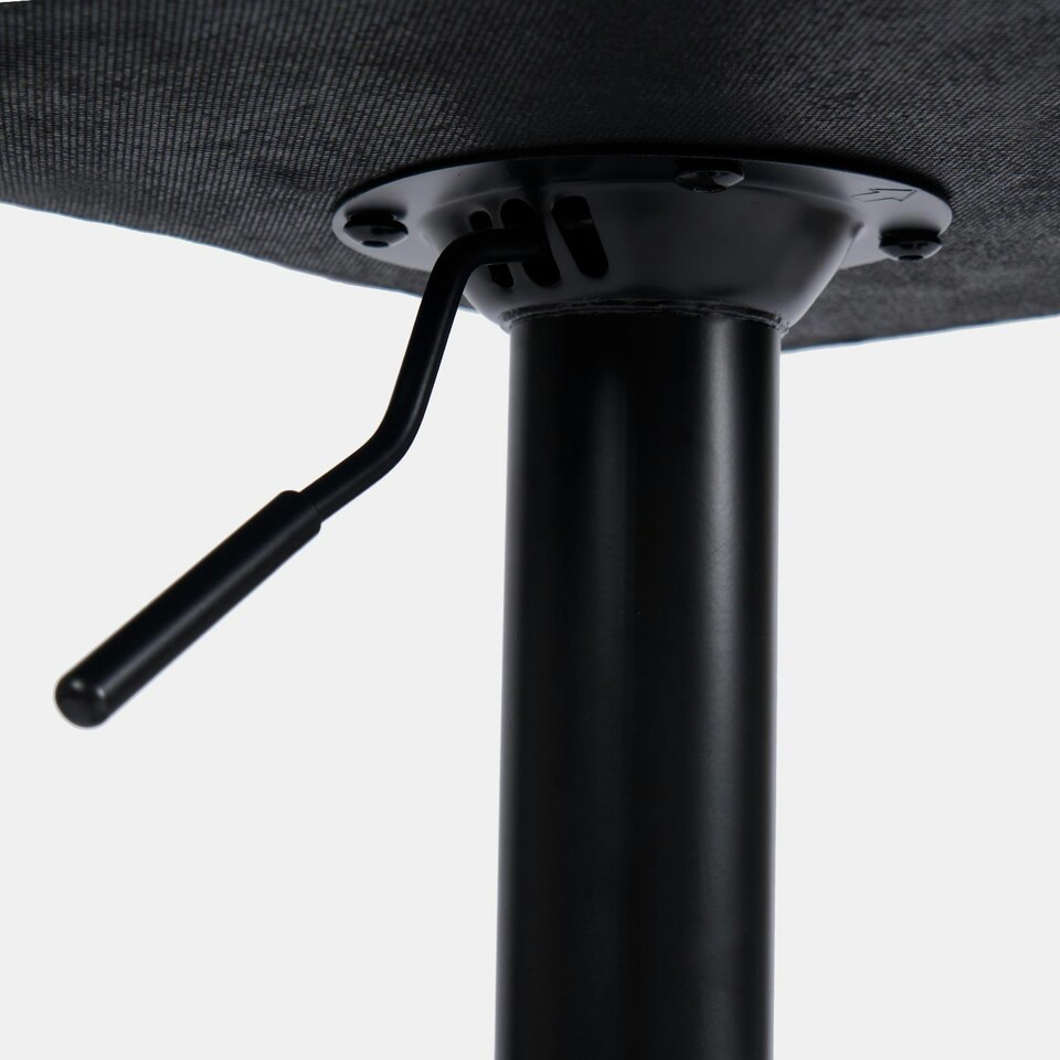 image 1 of OHS 2 x Velvet Swivel Height Adjustable Counter Bar Stools - Black
