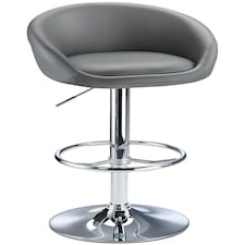 Lombardy Adjustable Bar Stool Chrome Grey Grey