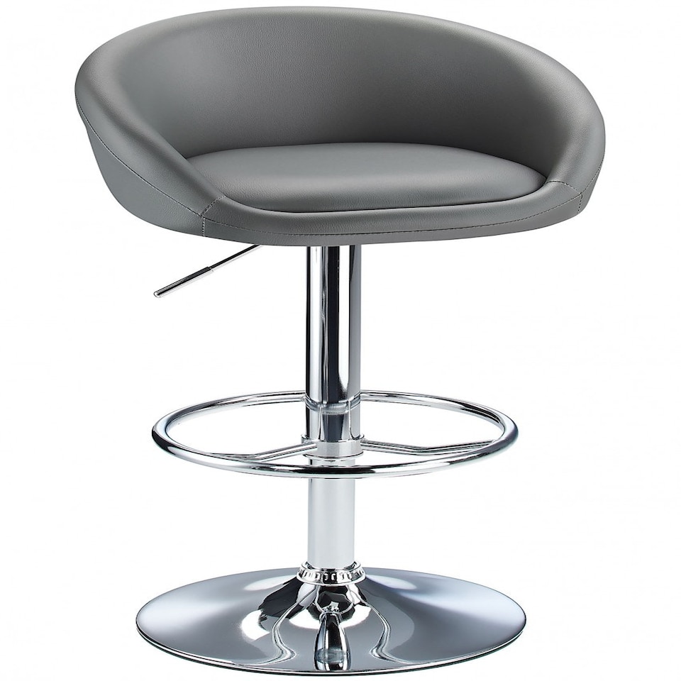 Lombardy Adjustable Bar Stool Chrome Grey Grey