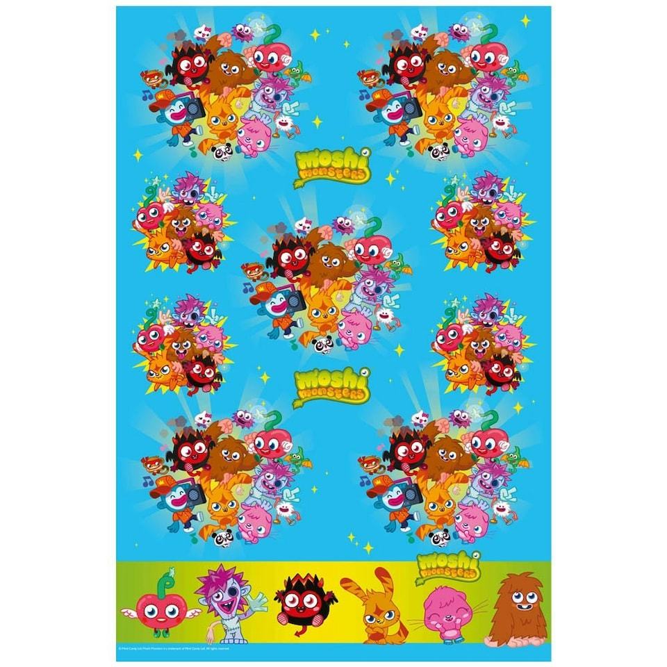 Moshi Monsters Characters Party Table Cover - Multicoloured - One Size