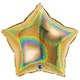 image 1 of Glitter Holographic Gold Star Shape Foil Helium Balloon 46cm / 18 in