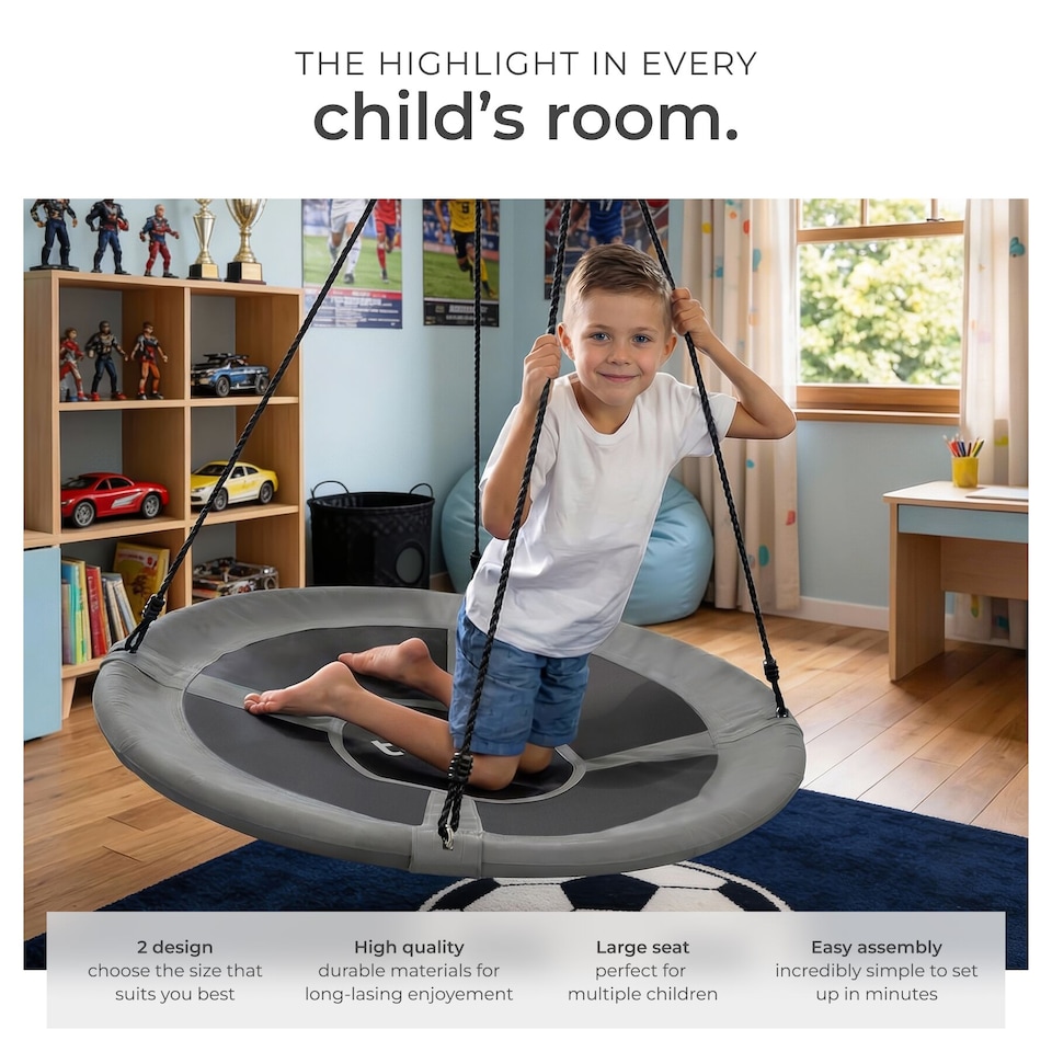 image 1 of Swing - 120 kg weight capacity, height-adjustable | Grey | grey/black | Ø 120 cm | 1