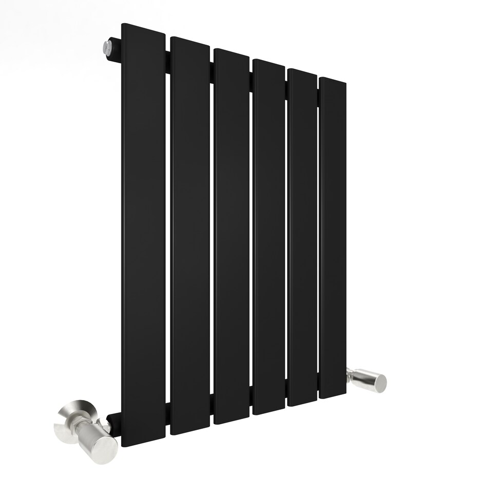 image 1 of Radiator Single Panel 600x408mm Flat Panel Vertical Column Radiator | Black | 1