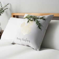 BHS Christmas Foil Bauble Design Cushion, Green