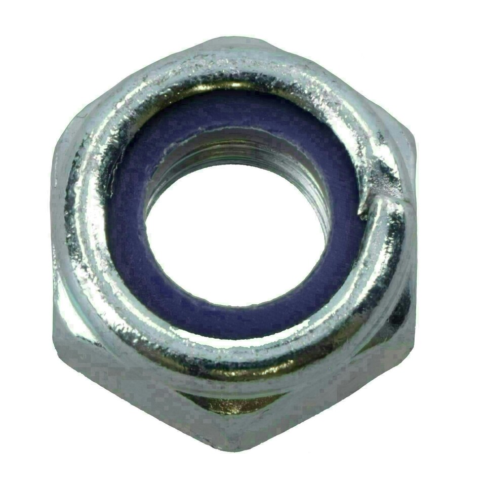 image 1 of M8 x 1.25mm Nyloc Nut Fastener Hexagonal Metric Nuts Grade 8 Zinc Plated 100pk