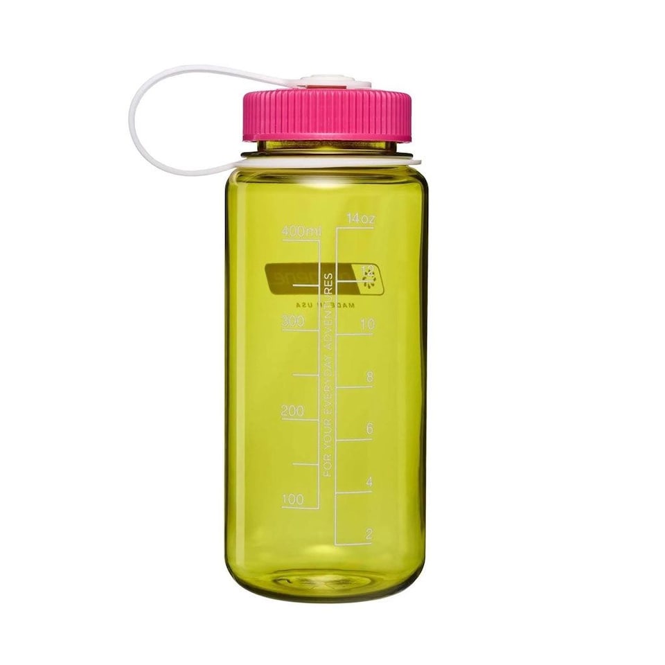 image 1 of Nalgene Wide Mouth 500ml Tritan Renew Water Bottle - Endive - Fuchsia Purple Cap