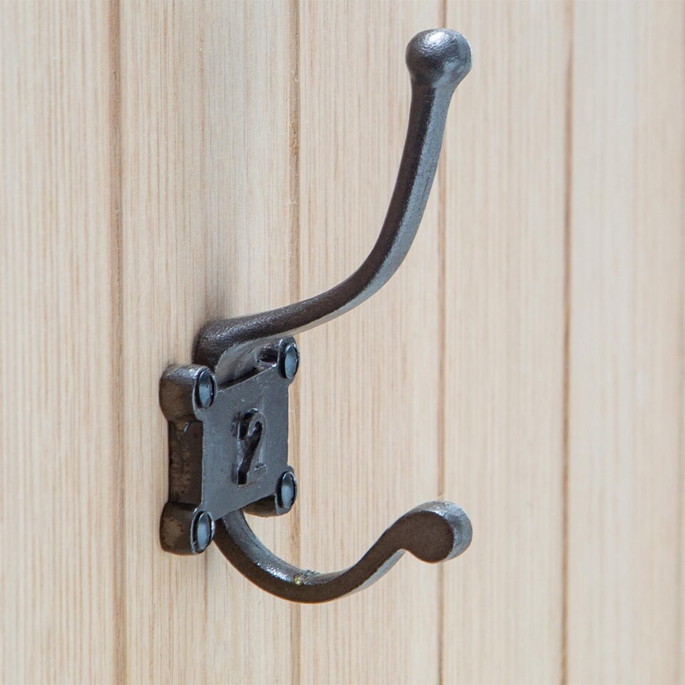 image 1 of Hammer & Tongs Number 2 Double Wall Hook - W50mm x H115mm - Raw