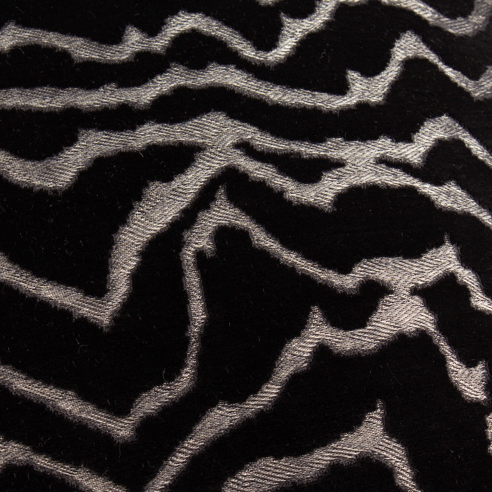 image 1 of Paoletti Tierra Cut Velvet Cushion | Black | Jet