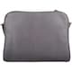image 2 of Genuine Soft Leather Crossbody Shoulder Handbag with Suede Panelling Grey | Dark Grey