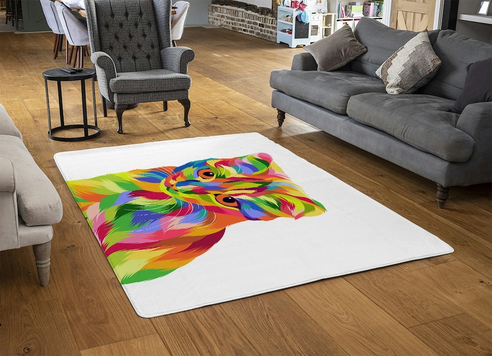 image 1 of Animal Cat Illustration Pop Art (Rug)