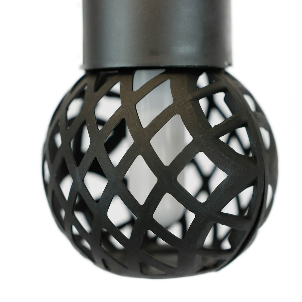 image 1 of Gardenwize Pack of 6 Solar Powered Hanging Dancing Flame Lantern Light Black