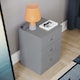 image 5 of Vida Designs Riano 3 Drawer Bedside Chest Cabinet Table Nightstand, Grey