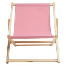 Interiors by Premier Stylish Pink Deckchair, Adjustable Garden Chair, Ethically Sourced Lawn Chair, Sling Design Deck Chair