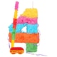 image 1 of Pinatas Number 4 Cardboard Pinata, Stick and Blindfold Set - W35cm x D7.5cm x H50cm - Multi