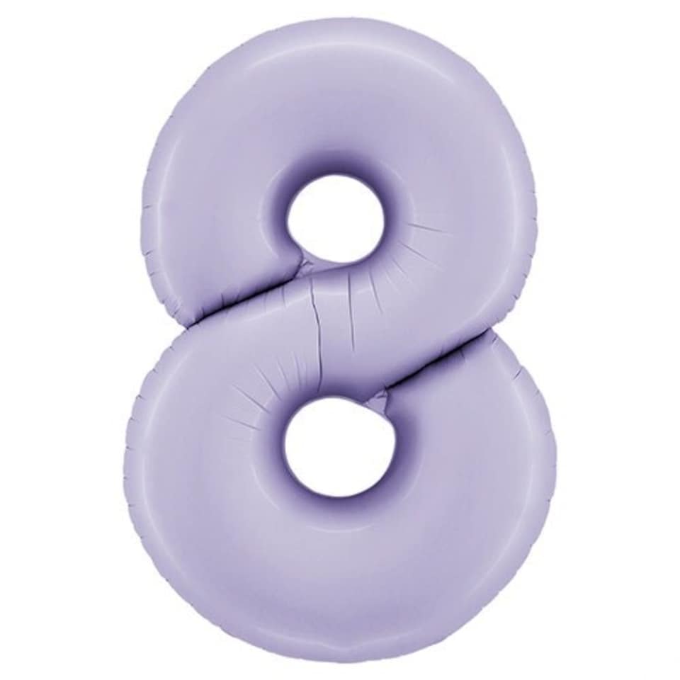 image 1 of Satin Lilac Number 8 Giant Foil Helium Balloon 102cm / 40 in
