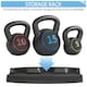 image 6 of Yaheetech 3pcs HDPE Kettlebell Set with Storage Rack 5/10/15lb
