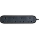 image 2 of Masterplug 4 Socket Extension Lead with 2m Cable, Wall-Fixing, Black